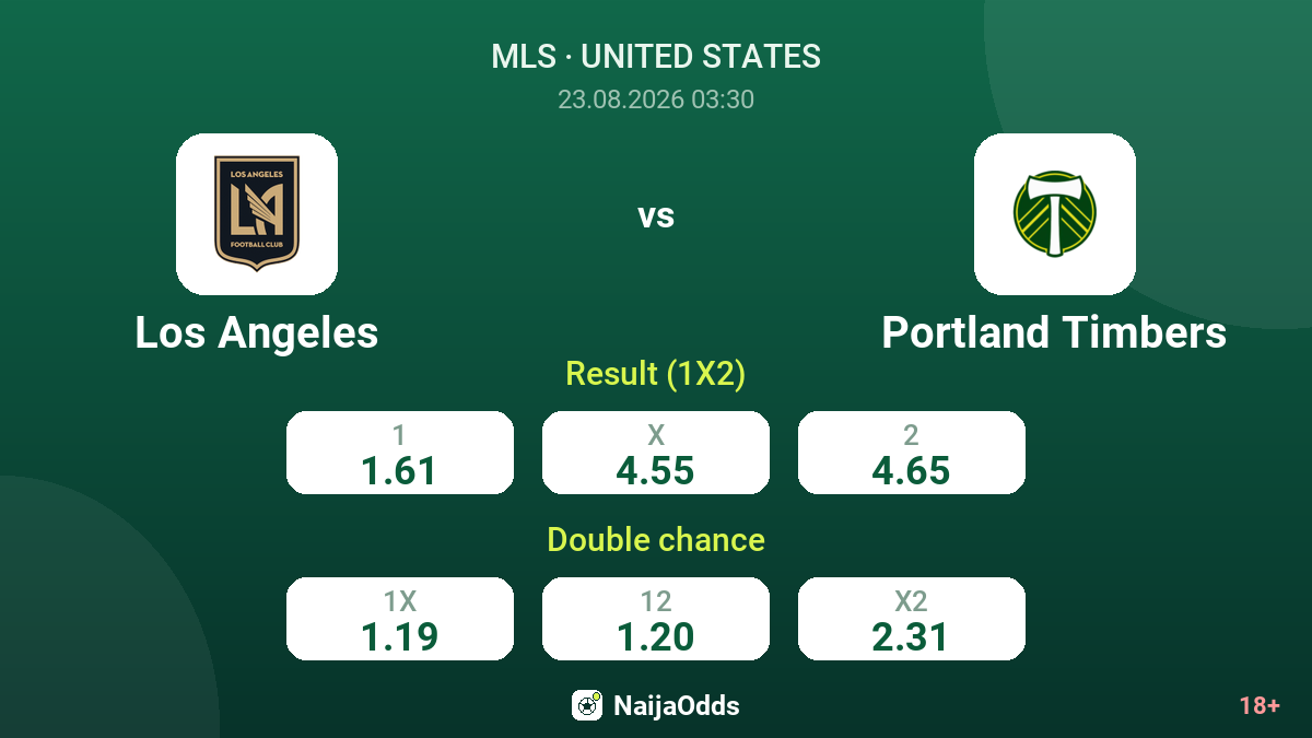 Los Angeles vs Portland Timbers — odds