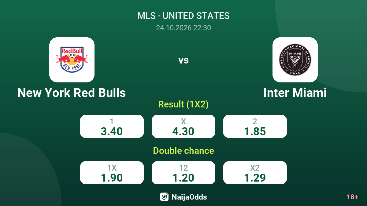 New York Red Bulls vs Inter Miami — odds