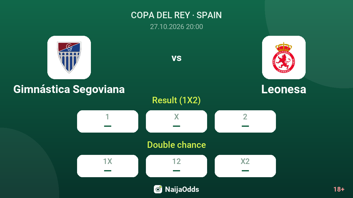 Gimnástica Segoviana vs Leonesa — odds