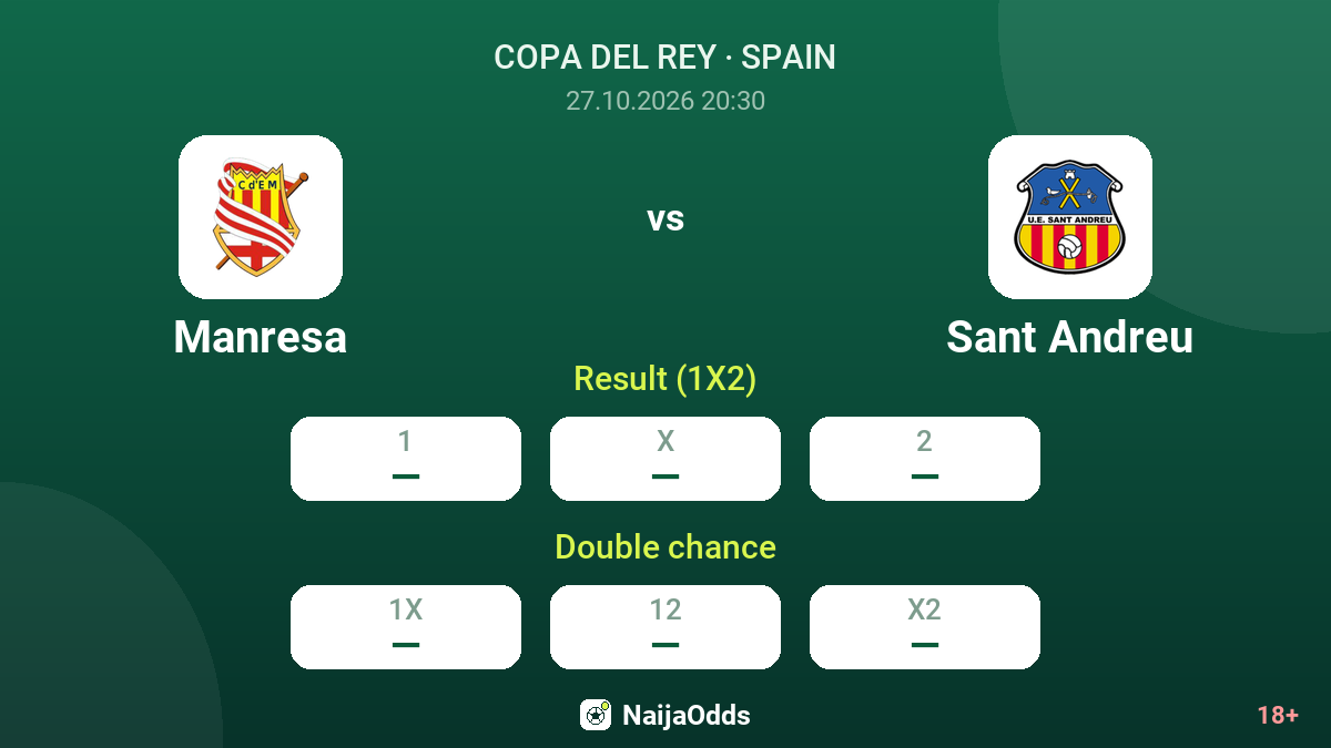 Manresa vs Sant Andreu — odds
